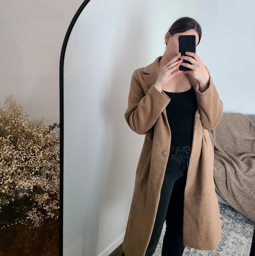 HM Furry Double Breasted Blazer Coat